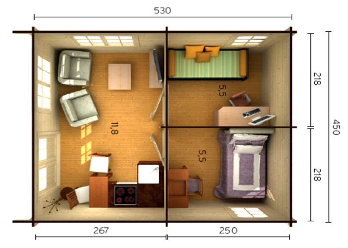 Plano 1 Casa de Madera Barbara