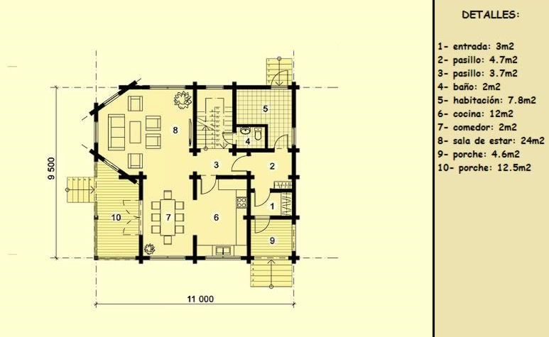 Casas de madera Burgos de 124 m2 + 22 m2 de terraza