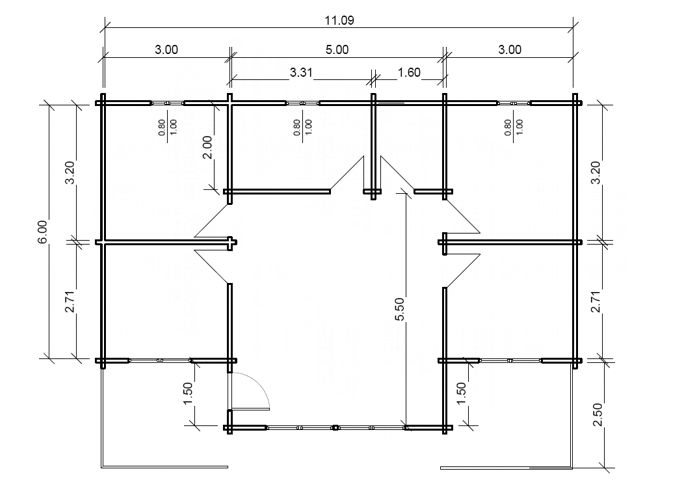 Plano 3 Casa de Madera Francia II
