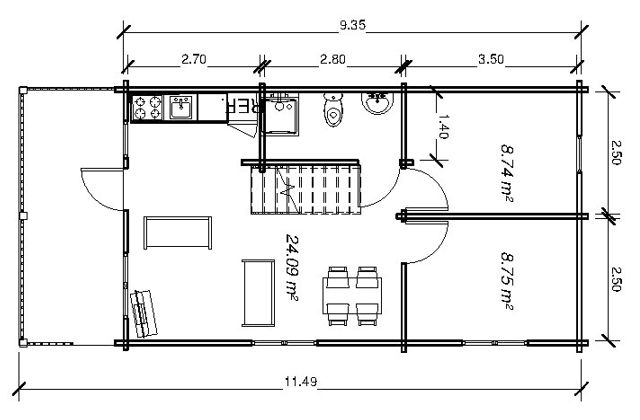 Plano 1 Casa de Madera Girona