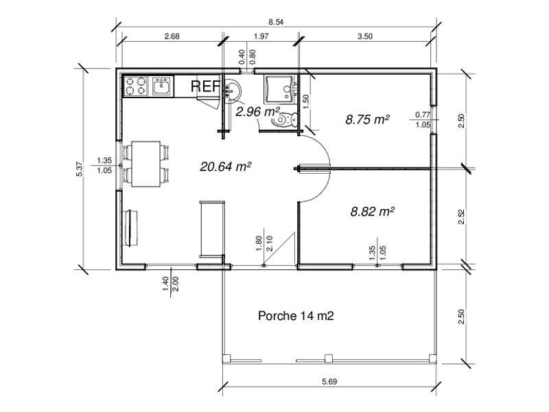 Plano 1 Casa de Madera Heidi