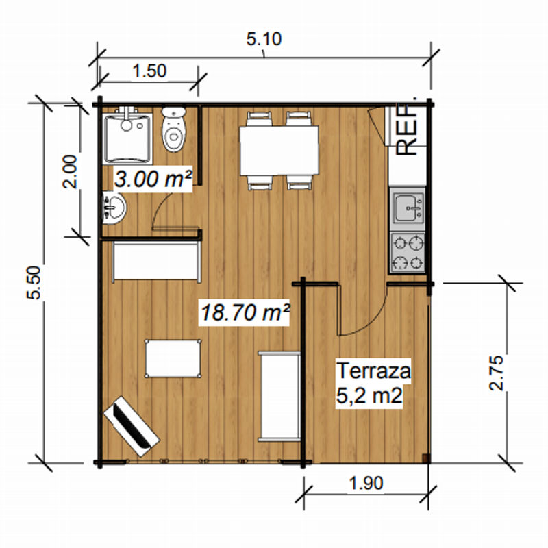Plano 1 Casa de Madera Irene