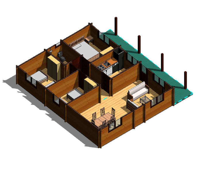 Plano 4 Casa de Madera Kristy