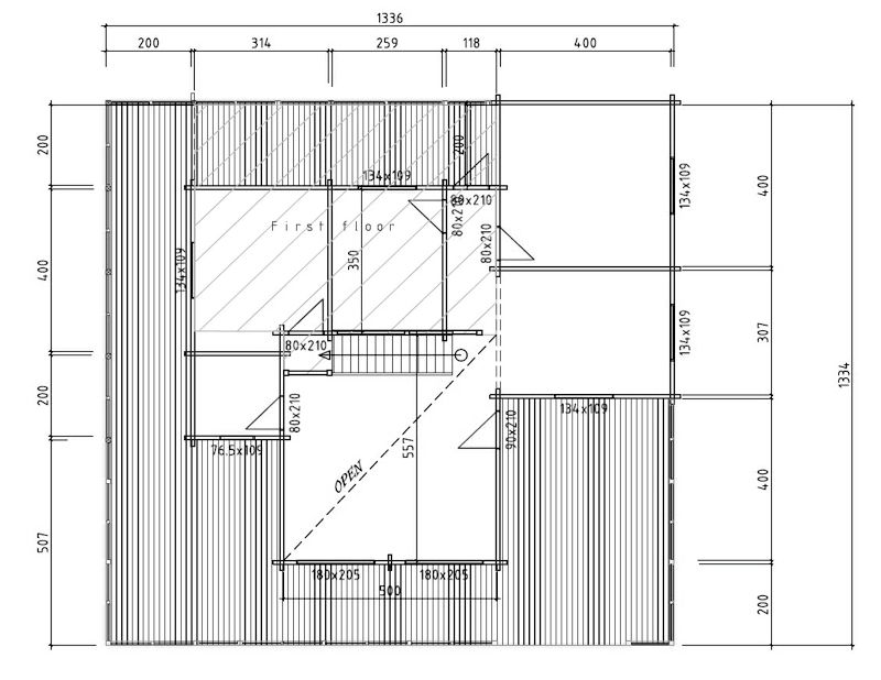 Plano 1 Casa de Madera Sofía