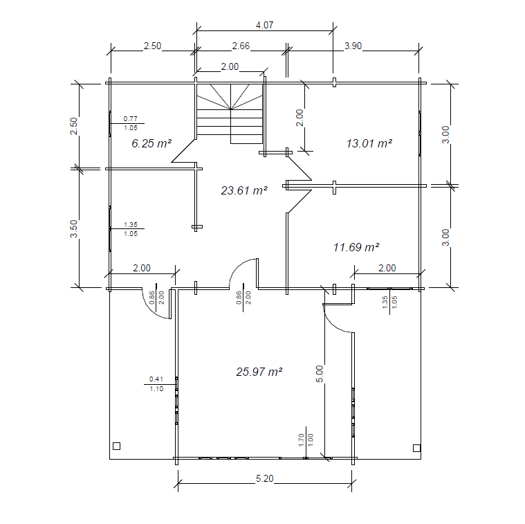 Plano 1 Casa de Madera Tropical